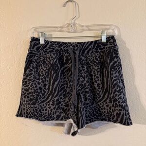 Leopard Print Lounge Black and Gray Women's Shorts